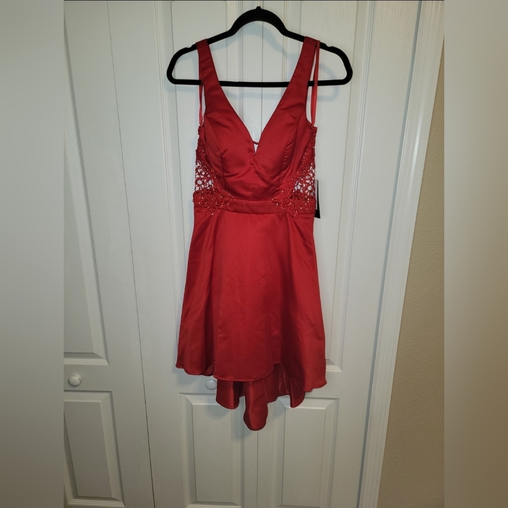 Chic Red High-Low Dress
